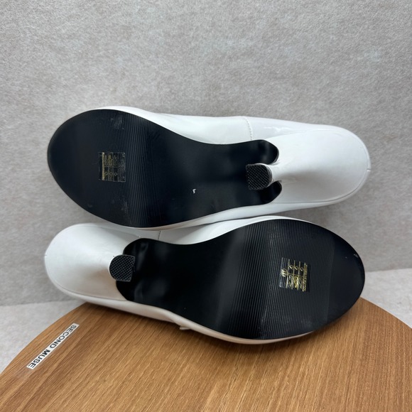 Pleaser Mary Jane Heels 11 White Patent Pinup Retro Rockabilly Costume Shoes - Picture 7 of 13